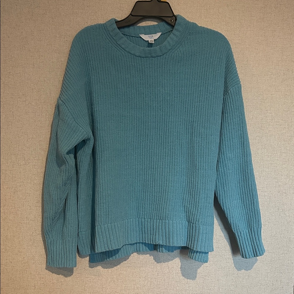 Time and Tru Teal Crew Neck Sweater